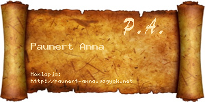 Paunert Anna névjegykártya